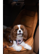 "Ero Soft" dog car seat VELVET water repellent COGNAC size S/M/L WITH SEAT BELT