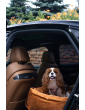 "Ero Soft" dog car seat VELVET water repellent COGNAC size S/M/L WITH SEAT BELT