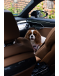 "Ero Soft" dog car seat VELVET water repellent BEIGE size S/M/L WITH SEAT BELT