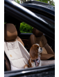 "Ero Soft" dog car seat VELVET water repellent BEIGE size S/M/L WITH SEAT BELT
